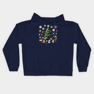 Merry Pixel Christmas Kids Hoodie